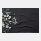 Monogram Sage Green Eucalyptus Greenerenerenerity  Geschirrtuch (Horizontal)