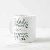 Monogram Sage Green Eucalyptus Greenerenerenerity  Kaffeetasse (Vorderseite Links)