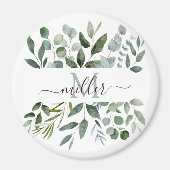 Monogram Sage Green Eucalyptus Greenerenerenerity  Magnet (Vorne)