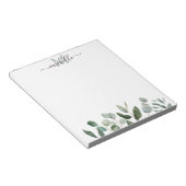 Monogram Sage Green Eucalyptus Greenerenerenerity Notizblock (angewinkelt)