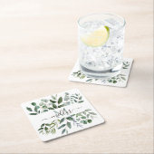 Monogram Sage Green Eucalyptus Greenerenerenerity Rechteckiger Pappuntersetzer (Vor Ort)