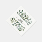Monogram Sage Green Eucalyptus Greenerenerenerity Serviette (Ecke)