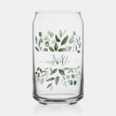 Monogram Sage Green Eucalyptus Greenery Leaves Dosenglas (Vorderseite)