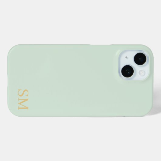 Monogram Sage Green Gold Minimalistische Initialen Case-Mate iPhone Hülle (Rückseite (Horizontal))