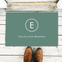 Monogram Sage Green Minimal Simple Modern Scandi