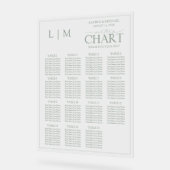 Monogram Sage Green Modern Wedding Seating Chart Acrylschild (Winkel)