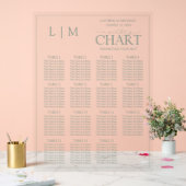 Monogram Sage Green Modern Wedding Seating Chart Acrylschild (Hochzeit)