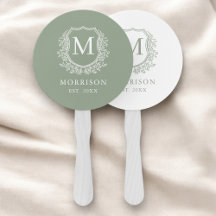 Monogram Sage Green Wappen Botanical Wedding
