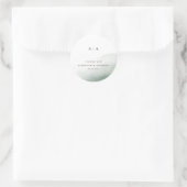 Monogram Sage Green Watercolor Wash Wedding Runder Aufkleber (Tasche)