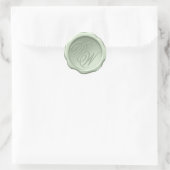 Monogram Sage Green Wax Siegel 2 Initial Script Runder Aufkleber (Tasche)