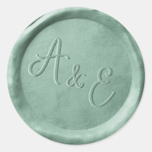Monogram Sage Green Wedding Wax Siegel Stickers