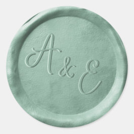 Monogram Sage Green Wedding Wax Siegel Stickers