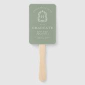 Monogram Sage Green White Foto Abschluss Fächer (Rückseite)