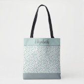 Monogram Sage Green White Grey Floral Boho Hochzei Tasche (Vorderseite)