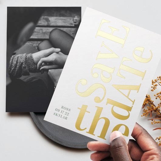 Monogram Sage Green White Save the Date Folieneinladung