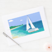 Monogram Sailboat Coastal Tropical Beach Stickers (Umschlag)