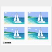 Monogram Sailboat Coastal Tropical Beach Stickers (Blatt)