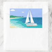 Monogram Sailboat Coastal Tropical Beach Stickers (Tasche)