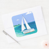 Monogram Sailboat Coastal Tropical Beach Stickers (Umschlag)