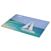 Monogram Sailboat Coastal Tropical Cutting Board Schneidebrett (Ecke)