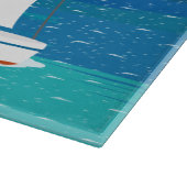 Monogram Sailboat Coastal Tropical Cutting Board Schneidebrett (Ecke)