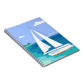 Monogram Sailboat Coastal Tropical Notebook Notizblock (Rechte Seite)