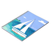 Monogram Sailboat Coastal Tropical Notebook Notizblock (Linke Seite)