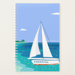 Monogram Sailboat Ocean Seaview 5.5x8.5 Planer