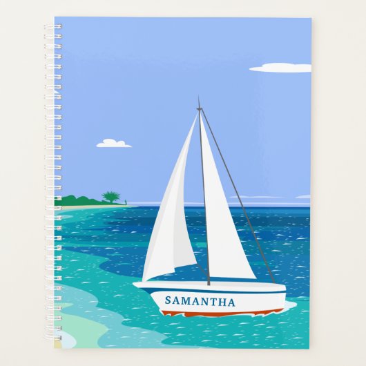 Monogram Sailboat Ocean Seaview 8.5x11 Planer (Vorderseite)
