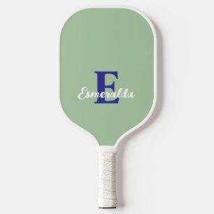 Monogram Salbei Blau, modern minimalistisch Pickleball Schläger
