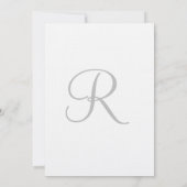 Monogram Sandy Beach Blau Weiße Cabana Streifen Einladung (Rückseite)