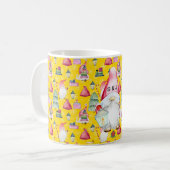 Monogram Santa Gnome for Christmas Pattern Gelb Kaffeetasse (Vorderseite Links)