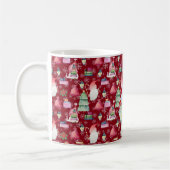 Monogram Santa Gnome for Christmas Pattern Red Kaffeetasse (Links)