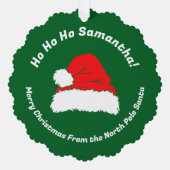 Monogram Santa Merry Christmas Ornament Karte (Vorderseite)