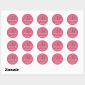 Monogram Save the Date Stickers Honeysuckle Pink (Blatt)