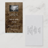 Monogram, Schlafende Spitz Welpe, Lederlook Visitenkarte (Vorne/Hinten)