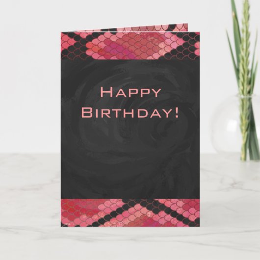 Monogram Schlange Schwarz und Rot Karte (Vorderseite)