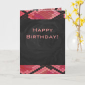 Monogram Schlange Schwarz und Rot Karte (Gelbe Blume)