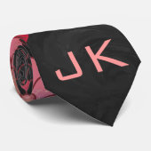 Monogram Schlange Schwarz und Rot Krawatte (Gerollt)