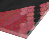 Monogram Schlange Schwarz und Rot Schneidebrett (Ecke)