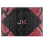 Monogram Schlange Schwarz und Rot Schneidebrett (Vorderseite)