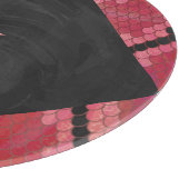 Monogram Schlange Schwarz und Rot Schneidebrett (Ecke)