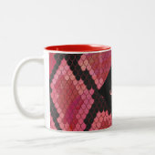 Monogram Schlange Schwarz und Rot Zweifarbige Tasse (Links)