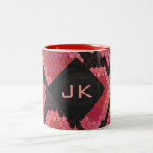 Monogram Schlange Schwarz und Rot Zweifarbige Tasse (Mittel)