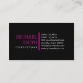 Monogram Schlicht Black Modern Flirt Visitenkarte (Rückseite)