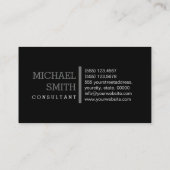 Monogram Schlicht Black Modern Nickel Visitenkarte (Rückseite)