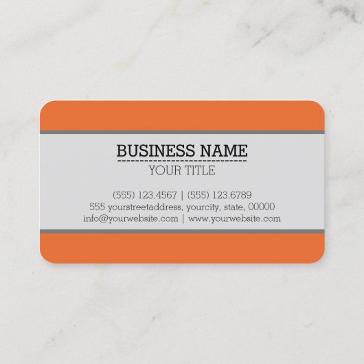 Monogram Schlicht Deep Carrot Orange Background Visitenkarte (Rückseite)