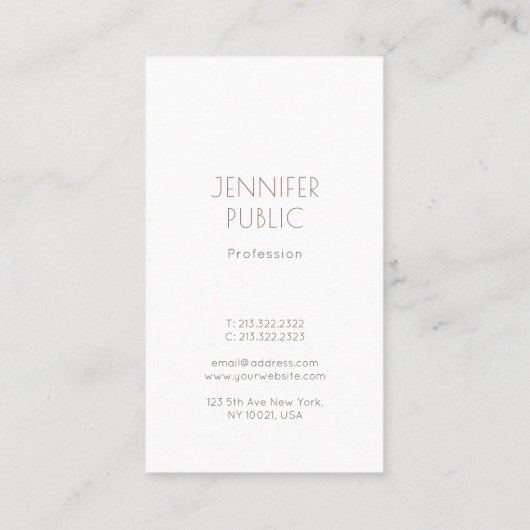 Monogram Schlicht Elegant Modernes Design Luxus Visitenkarte (Rückseite)