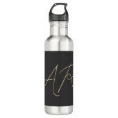 Monogram Schlicht Graubeige anpassen Edelstahlflasche (Vorderseite)