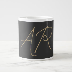Monogram Schlicht Graubeige anpassen Jumbo-Tasse